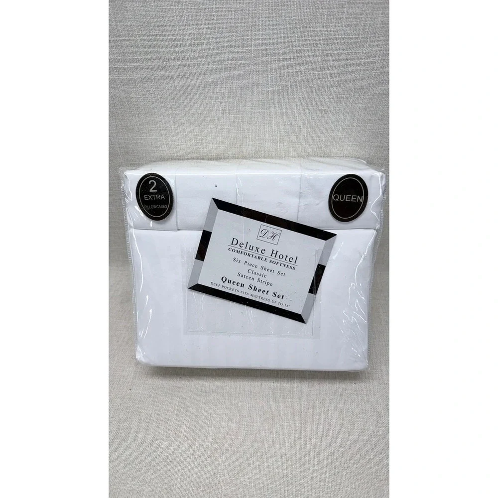 UltraBlock Queen Mattress Encasement & Deluxe Hotel‎ 6pc Sheet Set White New